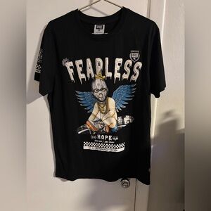 GTL4 Fearless Graphic T-Shirt Black Angel Wings Streetwear Tee Size M
(179)